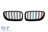 Grile de rinichi tip M5 cu dublu nervura, vopsite &icirc;n negru, cu decorare M, potrivite pentru BMW Seria 5 F10 sedan, F11 touring 2010-2017 Performance A