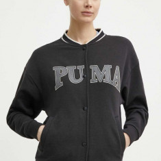 Puma bluza SQUAD femei, culoarea negru, cu imprimeu, 677902