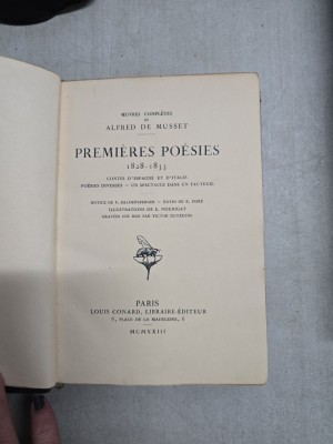 Premi&amp;egrave;res Po&amp;eacute;sies - Alfred de Musset foto