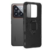 Husa Xiaomi 14 Pro Antishock Inel Techsuit Negru Suport Magnetic Protectie Margini Ridicate