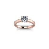 Inel de logodna din aur roze 14K, piatra zirconiu - 51
