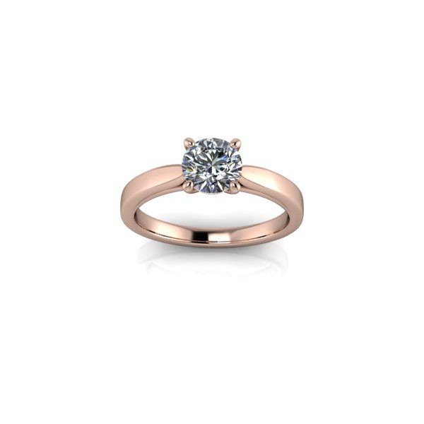 Inel de logodna din aur roze 14K, piatra zirconiu - 61