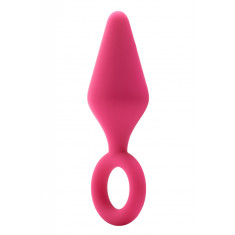 Dop Anal Pull Plug Small, Silicon, Roz, 8.5 cm