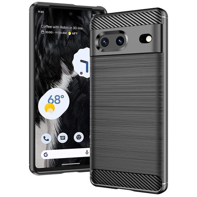 Husa pentru Google Pixel 7 - Techsuit Carbon Silicone - Black foto