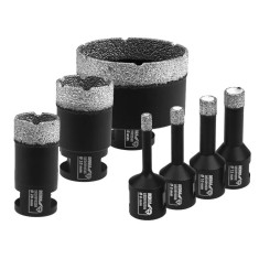 Set de coroane diamantate 6,8,10,12,28,35,68mm, ghidaj pentru burghie foto