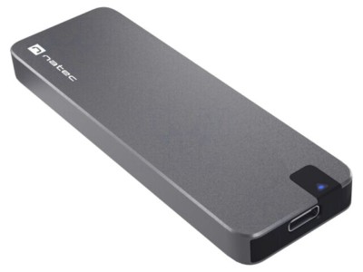 Carcasă M.2 NVME SSD NATEC USB 3.1, aluminiu, gri, 0.21m, LED indicator foto