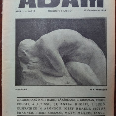 REVISTA ADAM NR.10(15 oct.1929:desene ISRAELS/VICTOR BRAUNER/MARCEL IANCU/MAXY+)