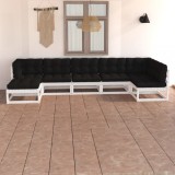 vidaXL Set mobilier de grădină cu perne, 7 piese, lemn masiv de pin 3076745