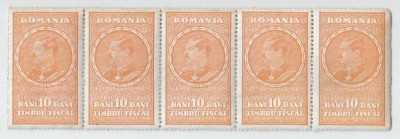 Romania, lot 883 cu 5 timbre fiscale generale, 1932, MNH foto