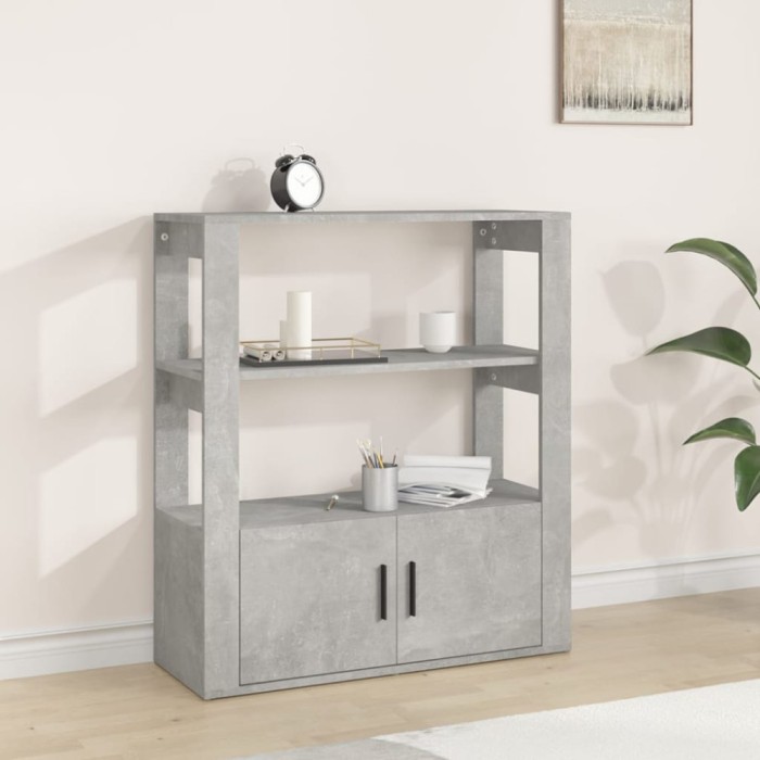 vidaXL Servantă, gri beton, 80x30x90 cm, lemn prelucrat 819464