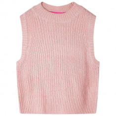 Vesta pulover pentru copii tricotata, roz deschis, 104 GartenMobel Dekor