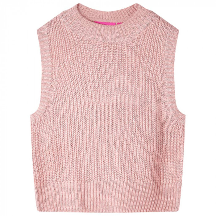 Vestă pulover pentru copii tricotată, roz deschis, 92 14509