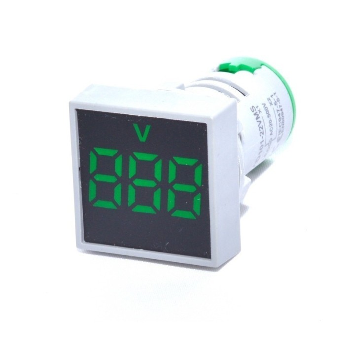 Voltmetru Patrat de Panou elSales ELS-22VMS/V, Diametru 22 mm, Temperatura de mediu -10˚C + 50˚C, Iluminare