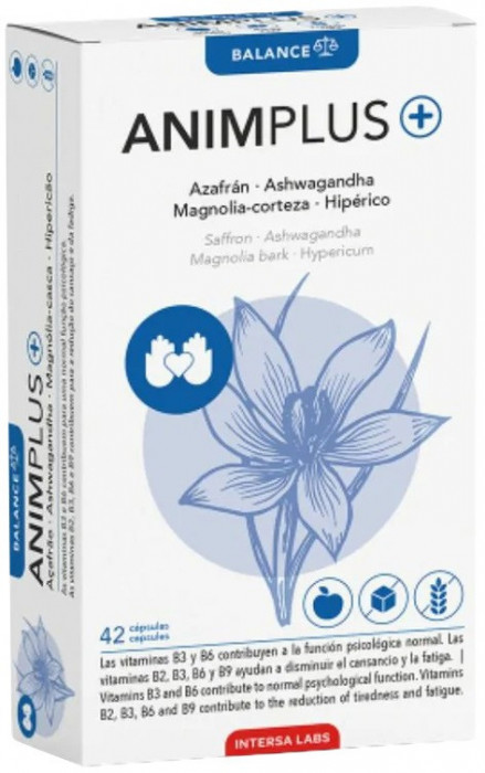 Supliment alimentar Animplus cu ashwagandha si vitamina B, fara zahar 42cps, 22,05g Intersa Labs