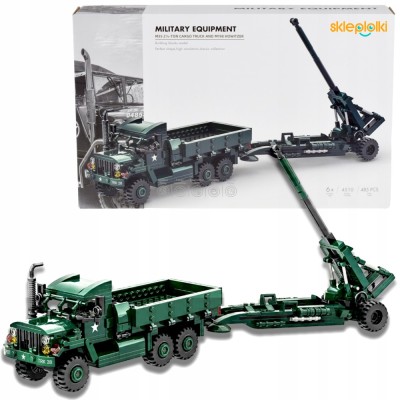 BLOCURI DE CONSTRUCȚIE CAMION MILITAR HOWITZER MILITAR PENTRU COPII MODEL foto