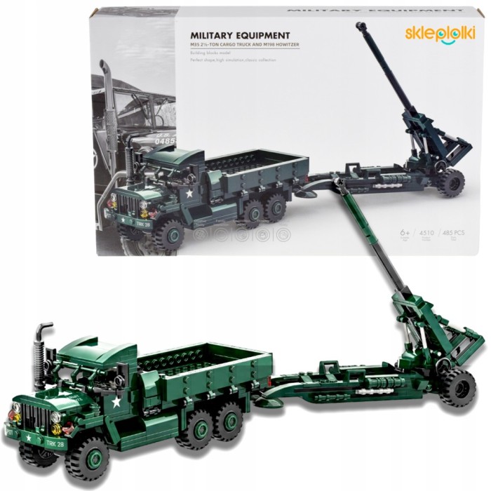 BLOCURI DE CONSTRUCȚIE CAMION MILITAR HOWITZER MILITAR PENTRU COPII MODEL