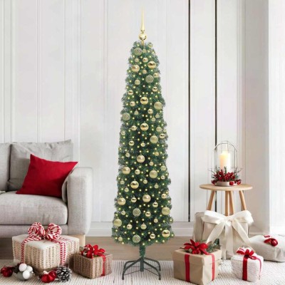 vidaXL Brad de Crăciun artificial Verde 180 cm PVC și oțel și plastic 3394947 foto
