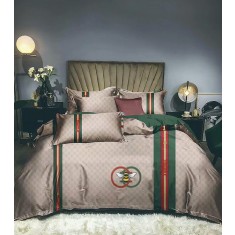 Lenjerie de pat pentru o persoana cu husa de perna patrata, Aiyana, bumbac mercerizat, multicolor
