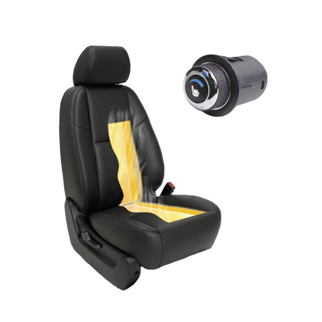 Kit incalzire pentru scaune auto sezut si spatar, din carbon, buton 6 trepte Luxury Blue, pentru 1 scaun