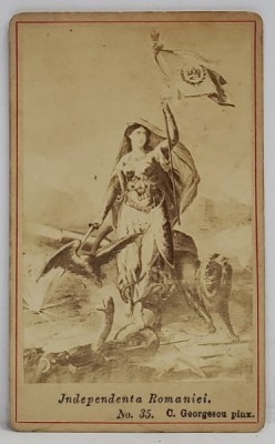 INDEPENDENTA ROMANIEI , C. GEORGESCU PINX. FOTOGRAFIE DUPA TABLOU , FORMAT C.D.V. , SFARSITUL SEC. XIX foto