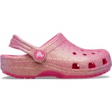 Saboti Crocs Classic Toddler Iridescent Glitter Clog Roz - Dragon Fruit