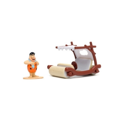 Jada set Masinuta metalica Flintmobilul scara 1:32 si figurina Fred Flintstone foto