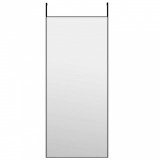 Oglindă pentru ușă, negru, 40x100 cm, sticlă și aluminiu