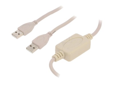 Cablu USB A-A 1,8m Alb USB 2.0 foto