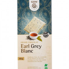 Ciocolata alba bio cu ceai negru Earl Grey si ulei de bergamota, 80g Gepa