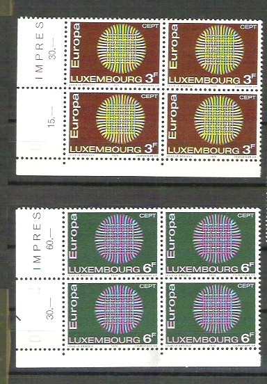 Luxembourg 1970 Europa CEPT x 4, MNH AC.124