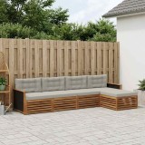 vidaXL Set de canapele de exterior 5 pcs Natural și gri deschis 3383224