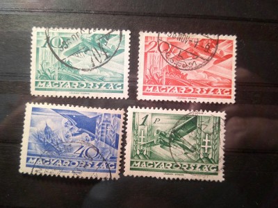 Serie mica Ungaria 1936 Aviatie , 4 valori stampilate foto