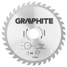 Panza ferastrau circular 36 dinti varfuri HM 185x30mm GRAPHITE 57H664 HardWork ToolsRange