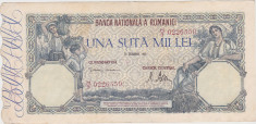 ROMANIA 100000 LEI DECEMVRIE DECEMBRIE 1946 VF foto