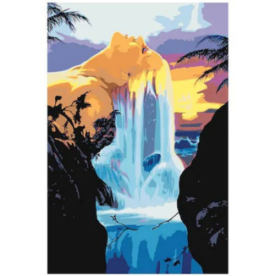 Set pictura pe numere Cascada 1215, panza bumbac pe rama lemn 40x60 foto