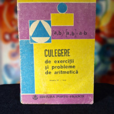 Carte - Culegere de exercitii si probleme de aritmetica, clasele IV-VIII, 1991