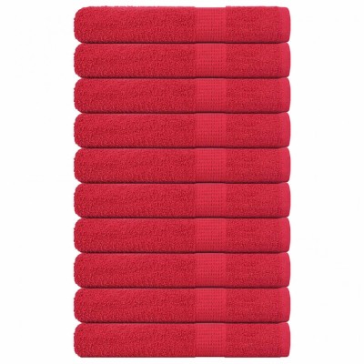 vidaXL Prosoape 10 buc Roșu 100x200 cm 360 g/m&amp;sup2; 100% bumbac foto