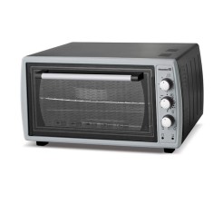Cuptor electric Hausberg, 1400 W, 55 L, 3 programe, 320 C, inaltime tavi reglabila, termostat, cronometru, Gri/Negru