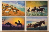 Lot 4 lucrări A. Bellomi &ndash; tematică ecvestră / western