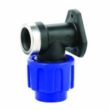 Racord țeavă PP PE 90&deg; cu suport perete &icirc;ntărit 25 x 3/4&quot; IG