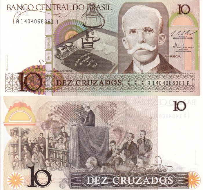 BRAZILIA 10 cruzados ND (1986-1987) UNC!!!