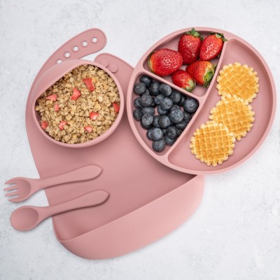 Set Diversificare, AppeKids, 100% Silicon, Classic - Old Rose foto