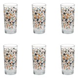 Set de 6 Pahare din Sticlă Triunghiulare Mosaic Multicolor 250ml, CMCLASS