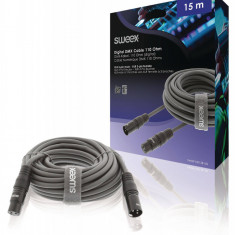 Cablu digital XLR 3 pini tata - XLR 3 pini mama 15m gri Sweex