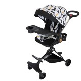 Carucior Sport Cyrax 3in1, 6-36 Luni, Reversibil, Pliabil, Tavita pentru Masa, Pozitie de Somn, Centura de Siguranta, Roti 360, Suport Pahar, Copertin