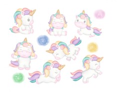 Sticker decorativ Unicorn, Multicolor, 120 cm, 1236-1ST foto
