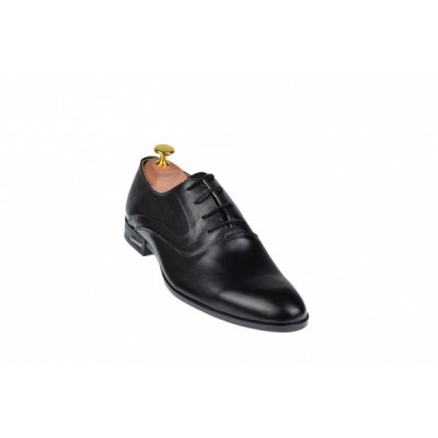 Pantofi barbati eleganti din piele naturala de culoare neagra PNOU371N foto