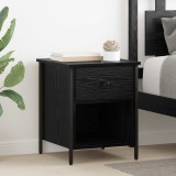 vidaXL Dulap de noapte Stejar Negru 40 x 42 x 50 cm Lemn compozit 881850