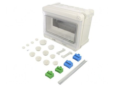 Carcasă pentru aparatură modulară IP66, polistiren, 9 module foto
