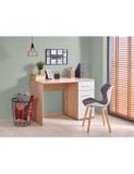 Birou HM Lima B1, cu usa si sertar, PAL melaminat lucios, 120x55x75 cm, stejar sonoma/alb